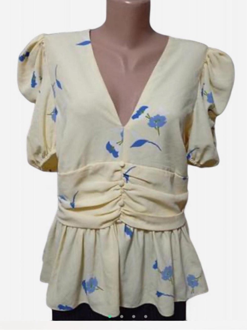 River Island butter yellow shirt ( puff sleeves) US size 8/ UK 12